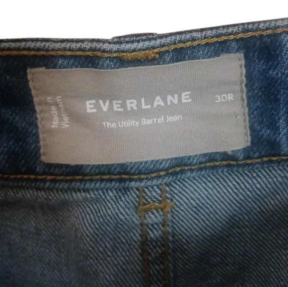 Everlane The Utility Barrel Jean 30rNew Blue Organic Cotton High Rise Cropped